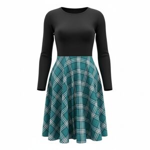 Black and Blue/Green Plaid Kids Dress EUC Size 6/7